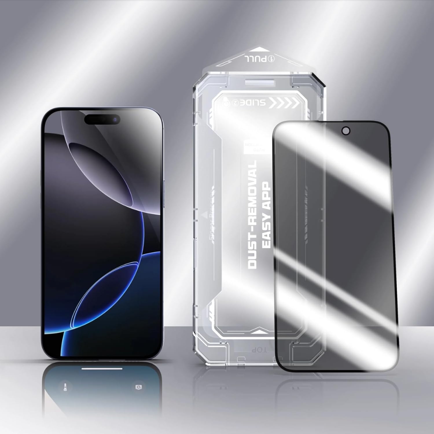 SmoothShield 2 Packs – Tempered Glass Screen Protector with Anti-Scratch Anti-Fingerprint Privacy & Auto Dust-Free Install